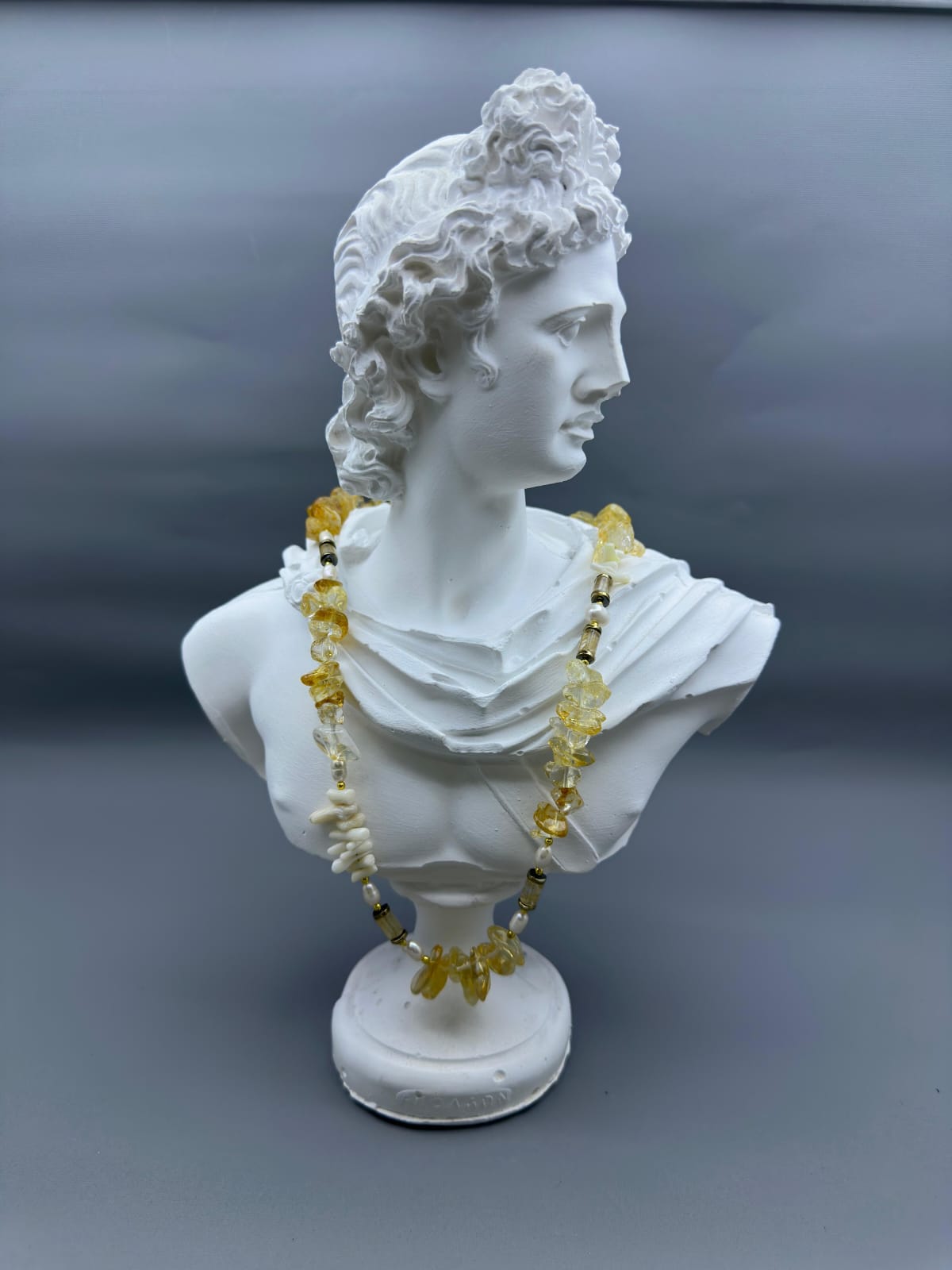 İnci Sitrin Hematite Mercan Tasarımlı Kolye